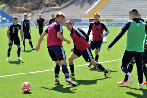 Dejan Corovic på trening foran møtet med Vidar 16. mai. 