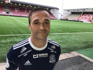 Wilhem Pepa etter 1-1 mot Fredrikstad 28. mai 2017.