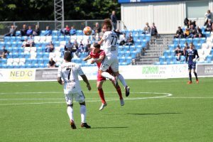 Mads Nørby Madsen i aksjon mot Levanger. 