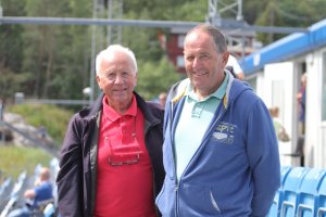 Jan Thorsland og Peder "Brannmann" jobber både for ØIF Arendal og Arendal Fotball. 