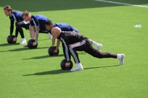 Steinar Pedersen under en styrkeøkt. 