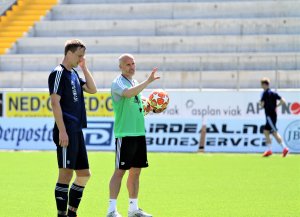 Sune Kiilerich og Steinar Pedersen på trening 27. juni. 