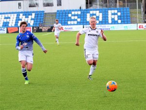 Michael Bothne Bleika og juniorlaget til Arendal Fotball røk ut for Start i 2. runde av NM for G19. Her fra en kamp mot Søgne. 