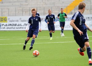 Conrad Wallem på trening før kampen mot Kvik. 