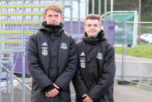 Vebjørn Langballe og Marius Lundberg var utplassert og hadde arbeidsuke i Arendal Fotball. 