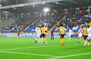 Det blir gjensyn med Start når Kristiansand-laget kommer til Norac stadion 2. mai. Dette bildet er fra seriekampen i fjor.