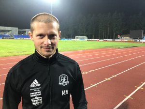 Mattias Andersson på Sandnes stadion.