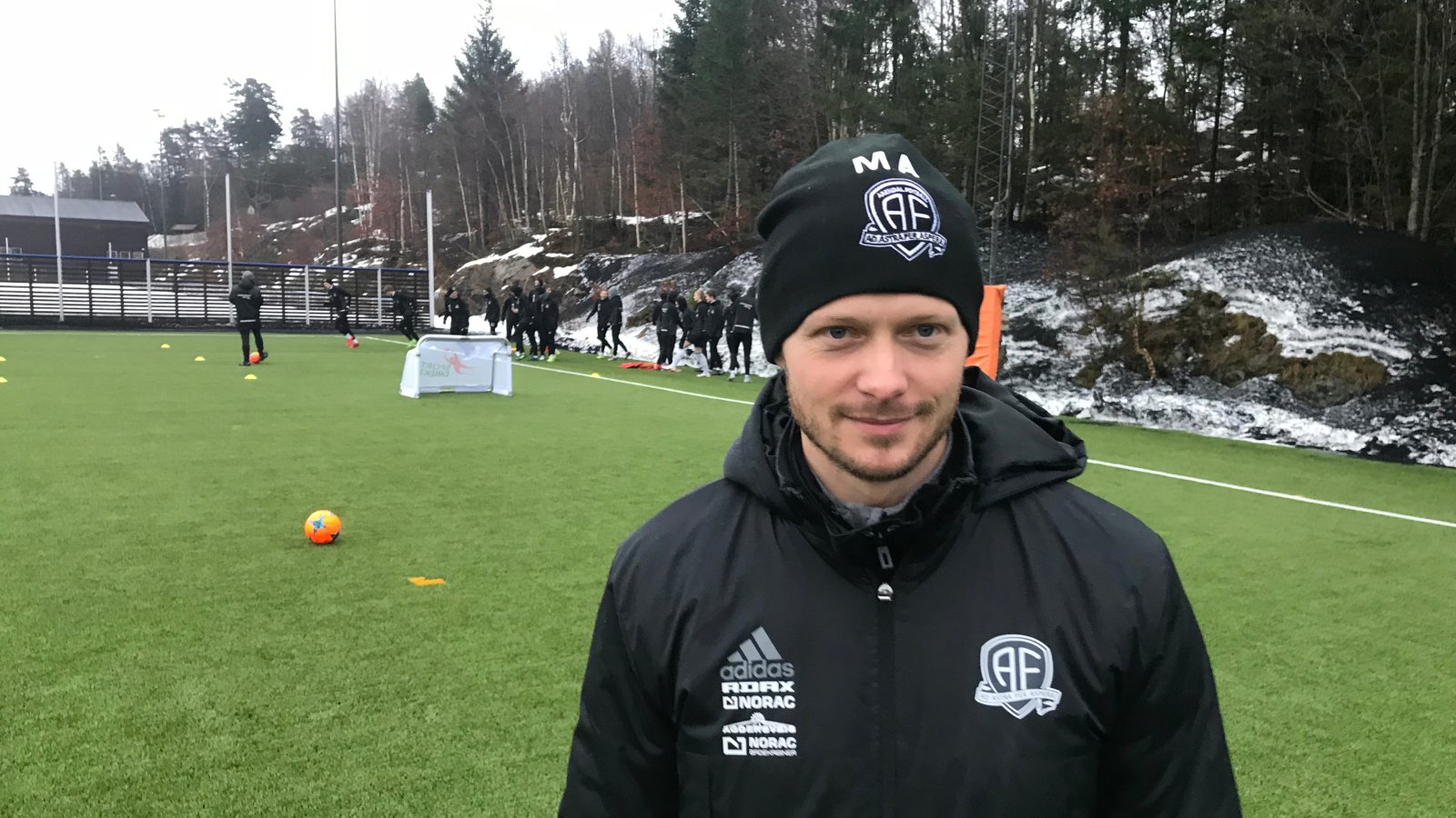 Mattias Andersson på treningsfeltet i januar 2018.