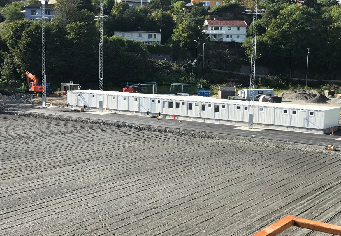 Dette er førsteetasje av den nye brakkeriggen som skal romme nye klubblokaler, møterom og VIP-seksjon.