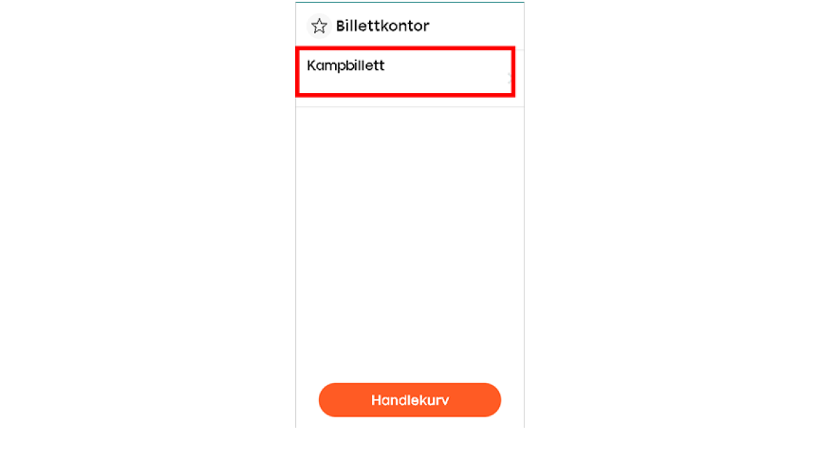 Velg "Kampbillett" for å kjøpe billetter til kampen