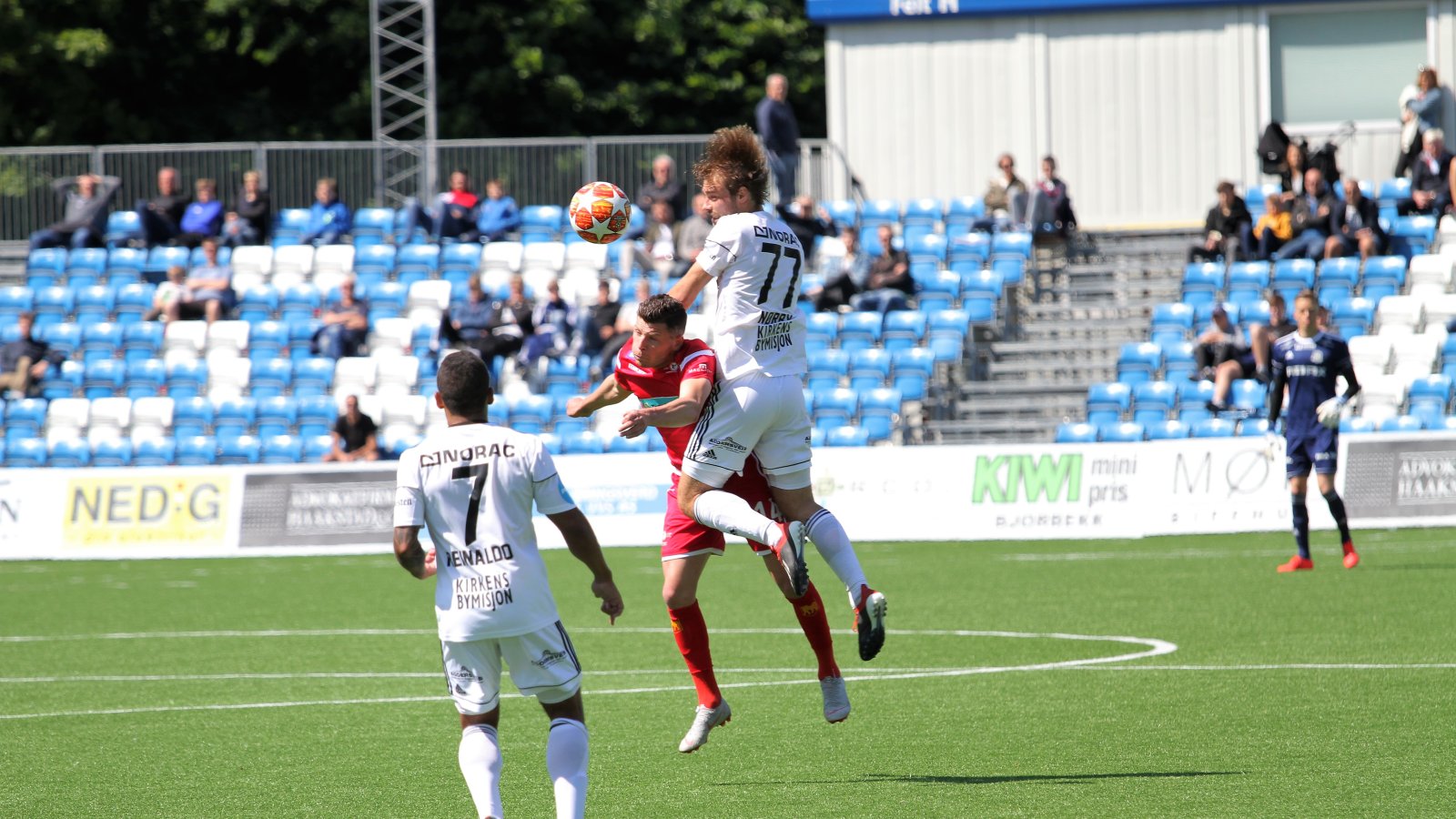 Mads Nørby Madsen i aksjon mot Levanger. 