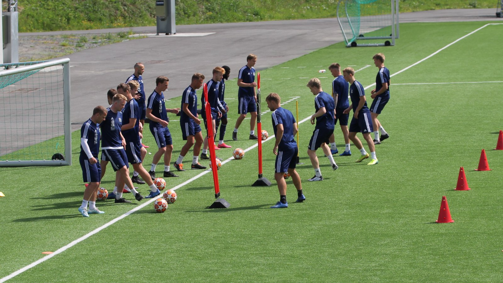 Spillerne under trening 3. juni 2020. 